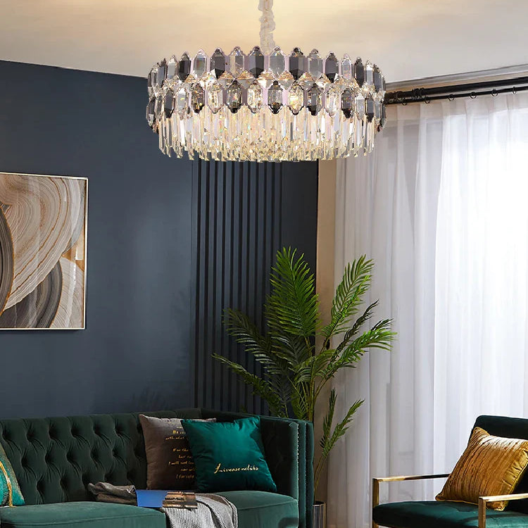 Elegant Crystal Chandelier With A Touch Of Light Luxury - Post - Modern Golden Beauty For Living