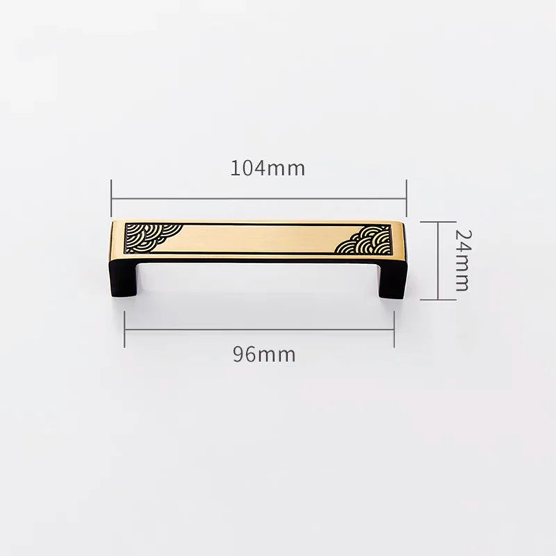 Antique Style Brass Furniture Handles – Vintage Cabinet Wardrobe and Drawer Knobs black gold 104mm Handles