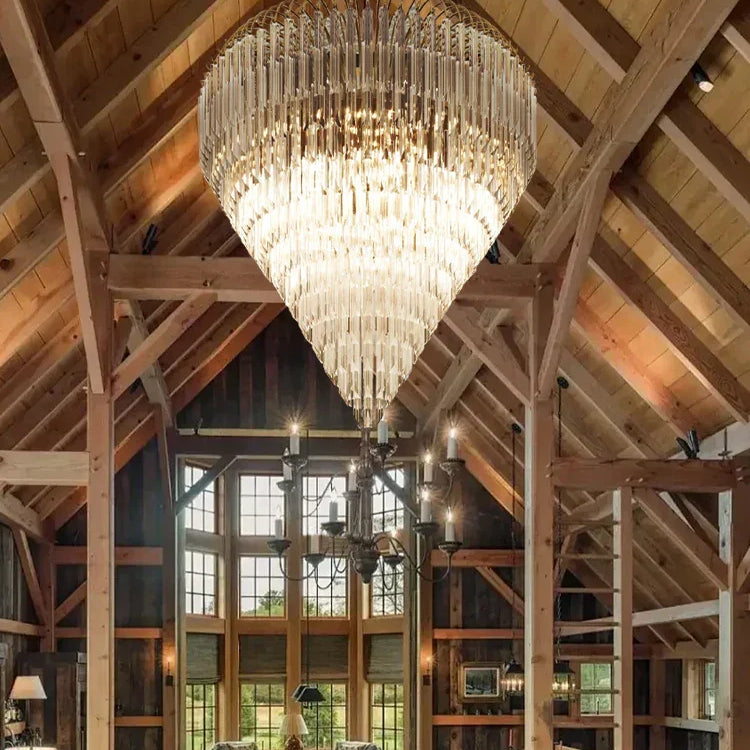 Gianna Italian Crystal Glass Pendant Chandelier – Classic Hanging Light for Staircase & High Ceilings chandelier