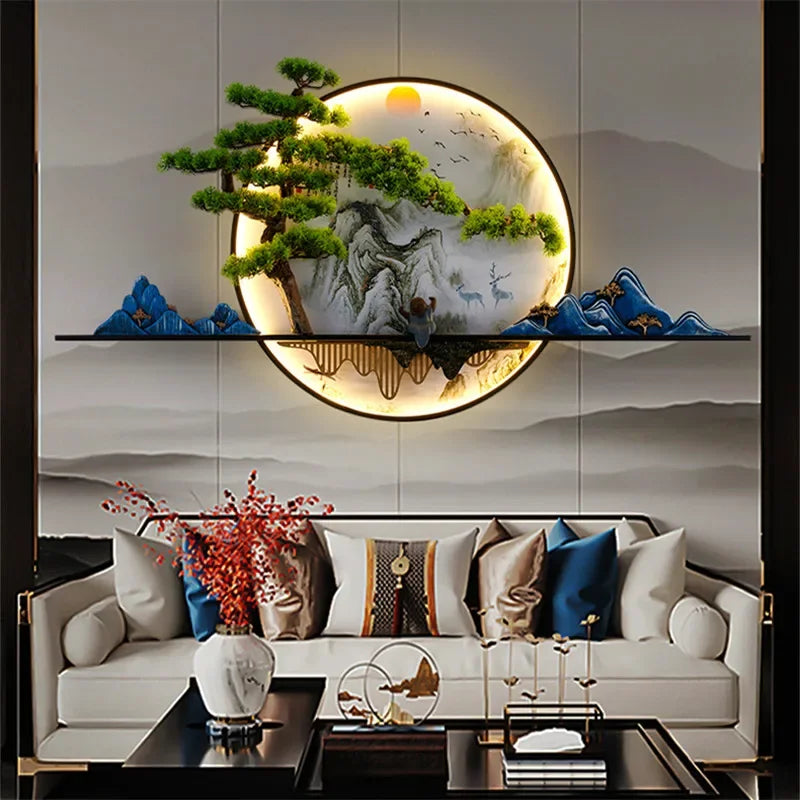 Dlight Decor Chinese Landscape LED Wall Glow Wall Art