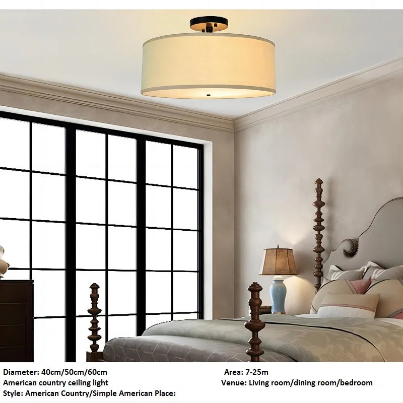 Chic American Country Fabric Led Ceiling Lights - Versatile Lighting For Modern Interiors Ceiling