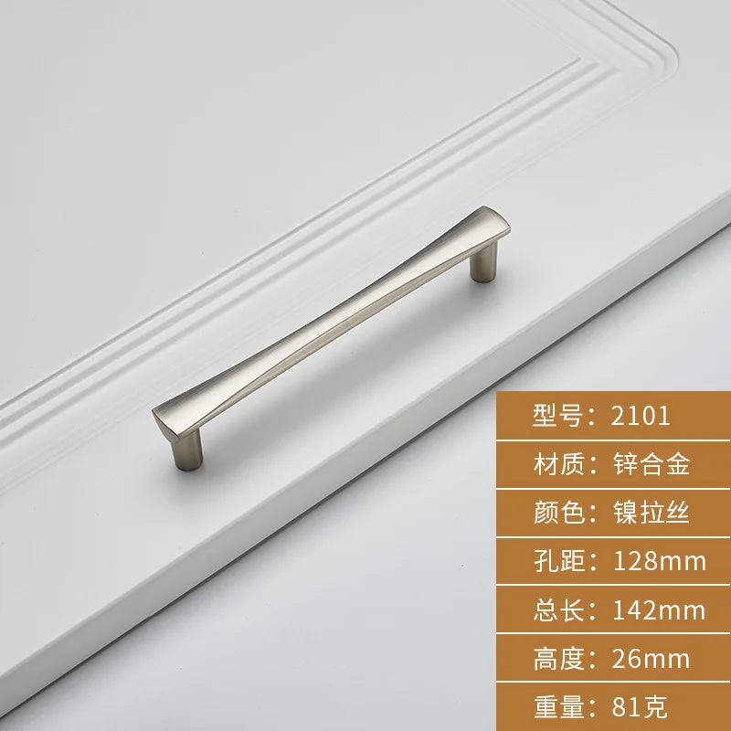 Brushed Zinc Alloy Door Handle – Simple Single Hole Design light gray-128 Handles