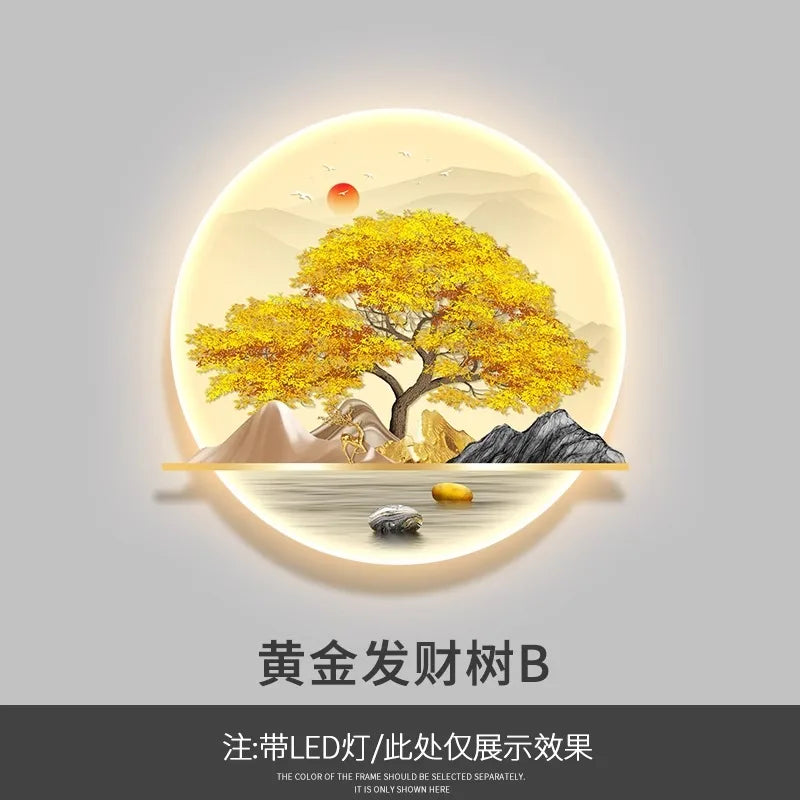 Dlight Decor Wealth Landscape Wall Lamp Mural P / 108X90 / Warm light Wall Art