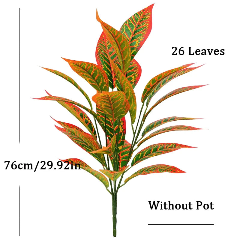 Dlight Decor 76cm Magnolia Banyan Leaf Branch with Green Sansevieria Accents D