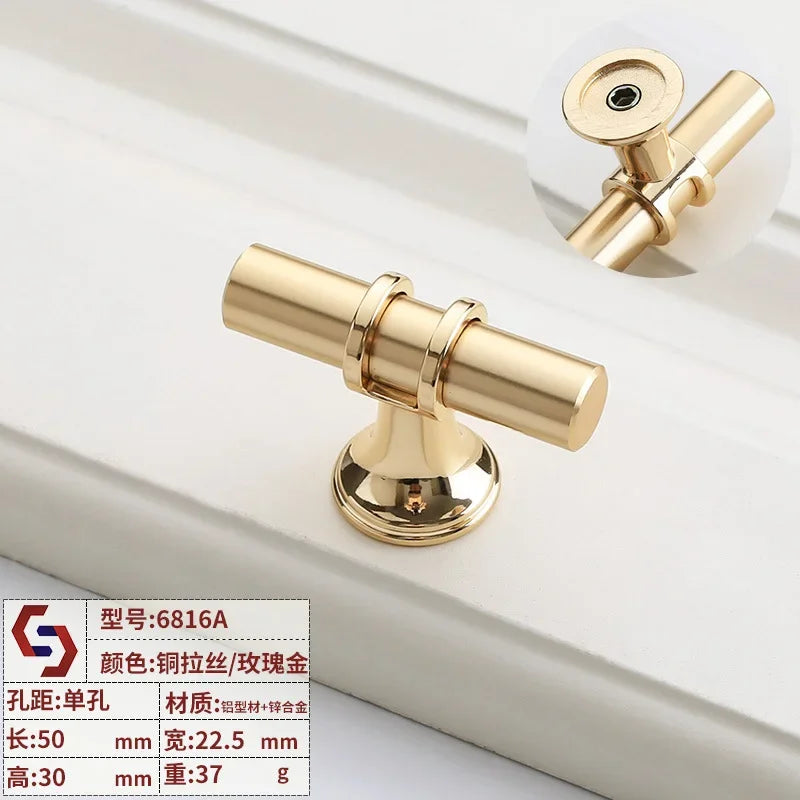 Modern T-Bar Cabinet Knobs and Handles – Sleek and Decorative Design Gold drawing S Handles