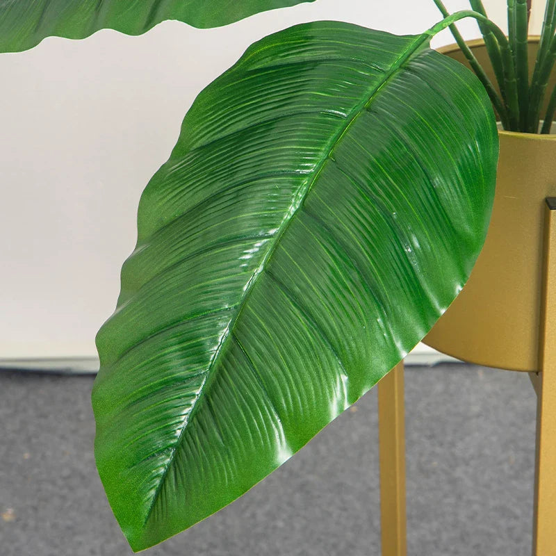 Dlight Decor 85cm Tropical Palm Banana Tree Branch with Monstera Leaves