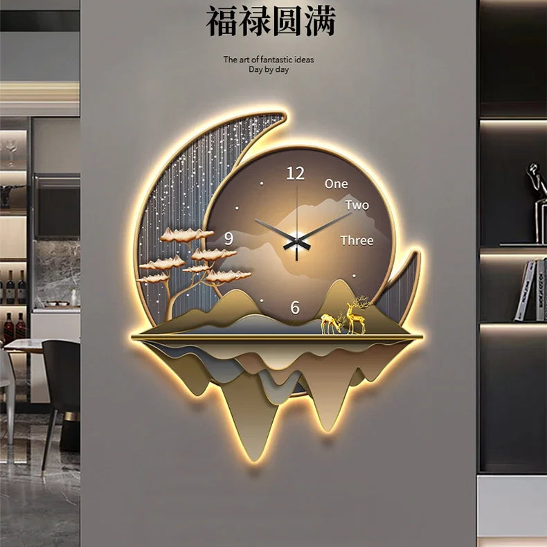 Dlight Decor Clock Wall Light with Luxury Crystal Glow Wall Art