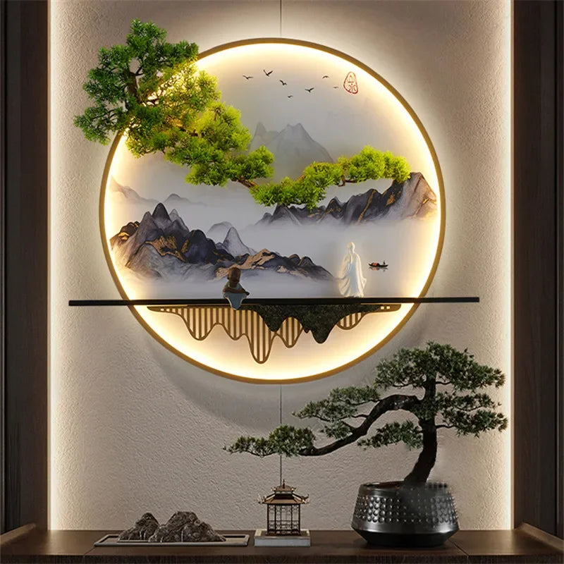 Dlight Decor Chinese Landscape LED Wall Glow Wall Art