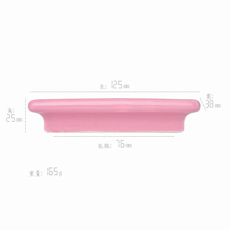 Macaron Series Ceramic Wardrobe Handles – Children’s Room Door Knobs and Cabinet Pulls 2115-pink Handles