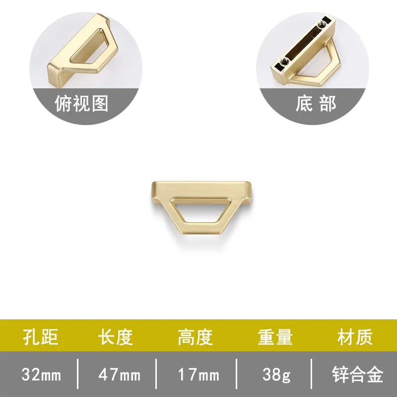 Gold and Pearl Grey Cabinet Handles - Modern Zinc Alloy Pulls for Kitchen and Furniture Gold drawing 32mm Handles