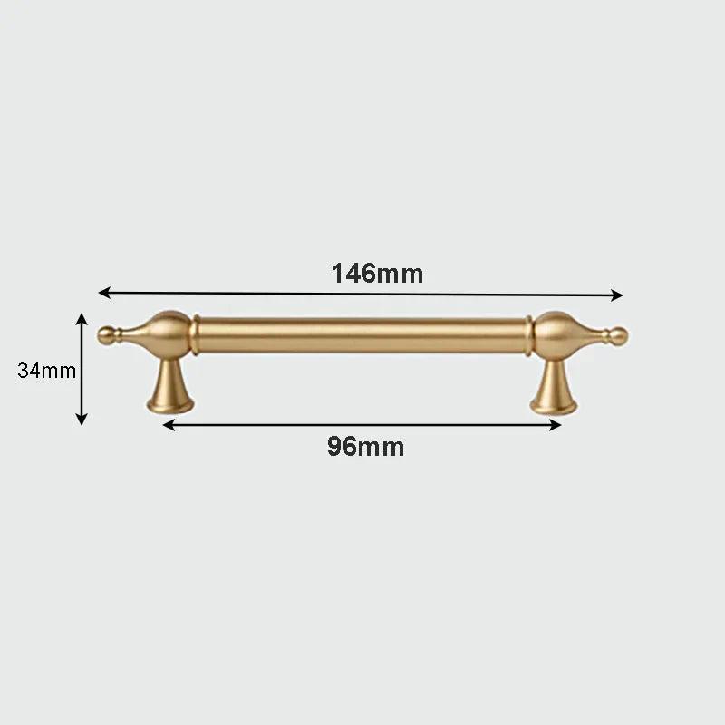 Modern Brass Cabinet Handles – Brushed Gold Bar Knobs for Furniture (60mm-368mm) 2026-146 Handles