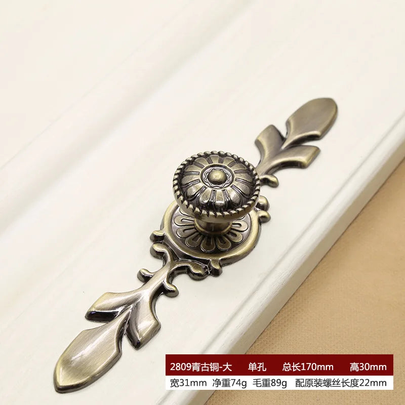 Retro Bronze Cabinet Handles - Antique Metal Kitchen Door Pulls and Wardrobe Knobs 128mm 2809-Large Handles