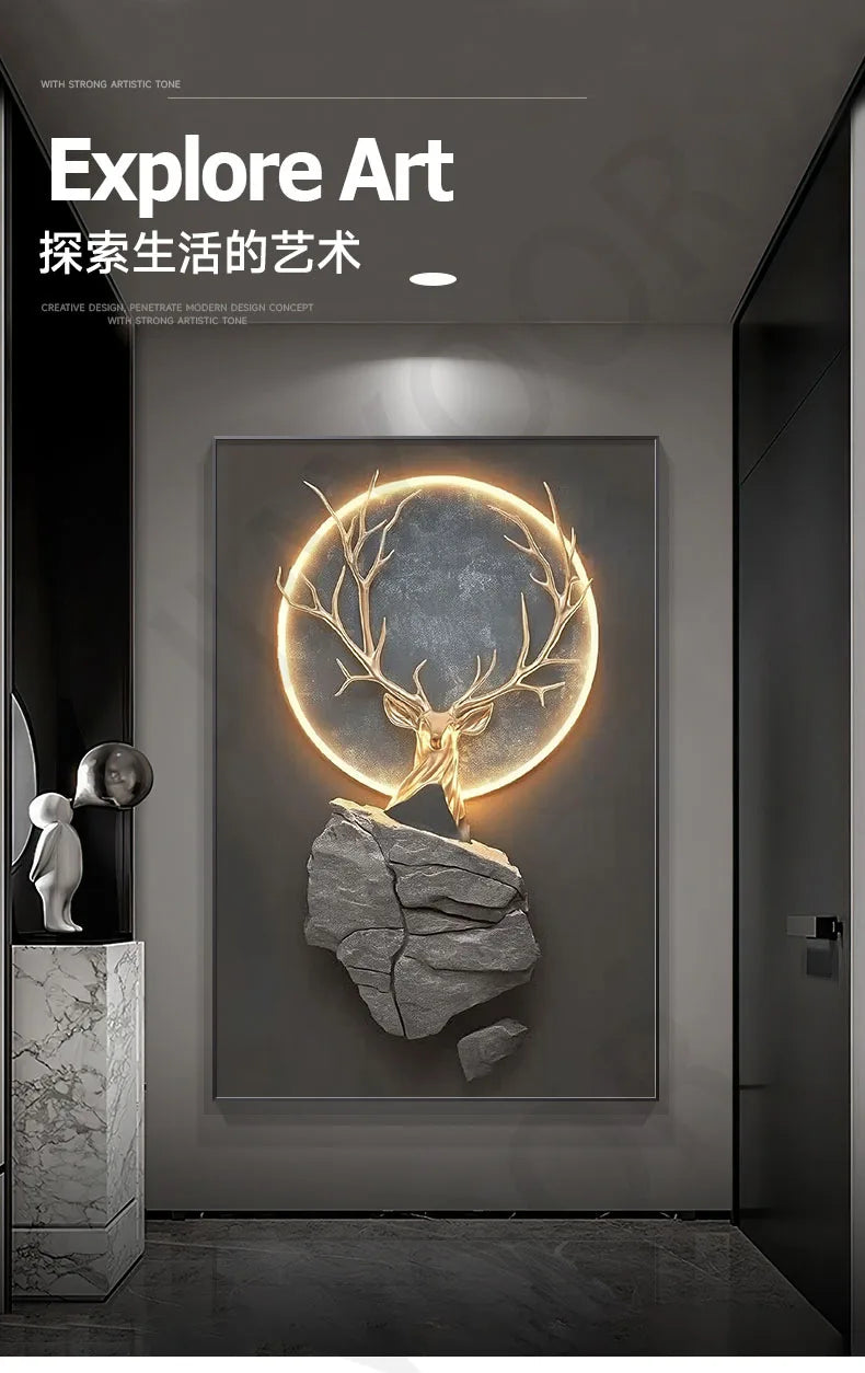 Dlight Decor Reindeer Wall Glow for Luxe Entry Spaces Wall Art