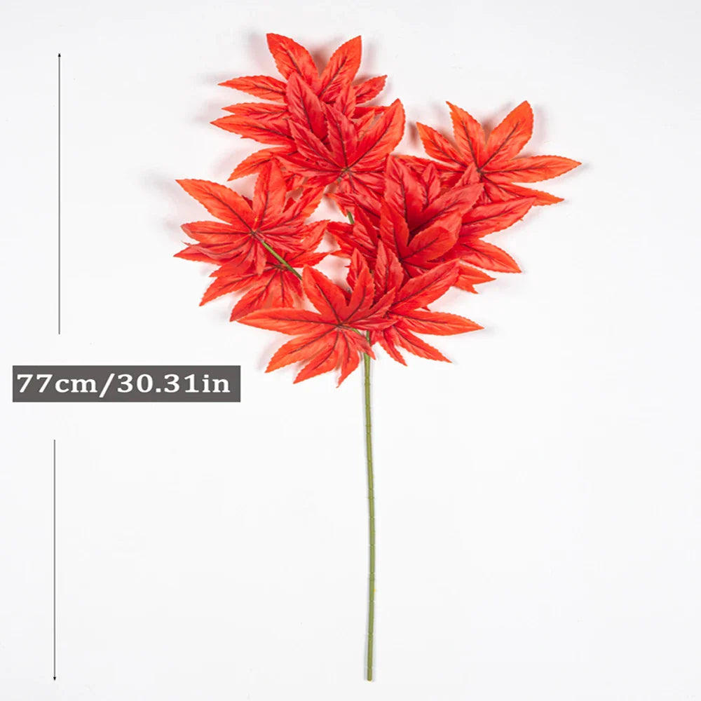 Dlight Decor 77cm Autumn Maple Leaf Branch for Fall Display 77cm Red