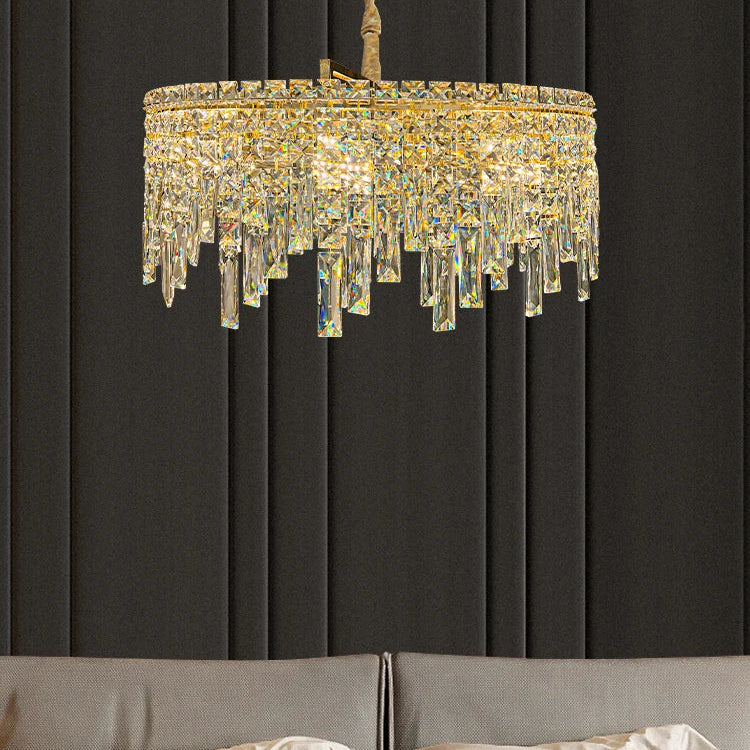 Elegant Golden Round Chandelier - A Creative New Design For Living Rooms Dining And More Chandelier