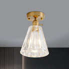 Industrial Chic Meets Modern Versatility: The Clear Glass Single - Light Gold Ceiling Light / F