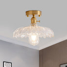 Illuminate Your Living Room With Industrial Charm: The Modern Brass Semi - Flush Ceiling Light