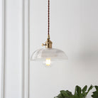 Geometric Elegance Meets Farmhouse Charm: The Geometry Clear Lattice Glass Pendant Light Brass / B