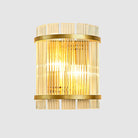 Modern Elegance Meets Warmth: Gold Ribbed Glass Wall Sconce