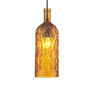 Art Deco Wine Bottle Hanging Lamp With Wavy Glass For Restaurant And Bar - Vintage 1 - Light Down