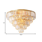 Eleanor’s Modern Crystal Chandelier: Tiered Elegance In Gold (5 Or 6 Lights)