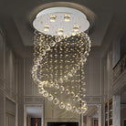 Sparkling Elegance: Modern Flush Mount Lamp With Cascading Crystals