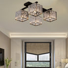 Anya’s Modern Crystal Chandelier - Square Design Ceiling Light