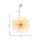 Bathe Your Space In Modern Brilliance With The Gold Metal Starburst Chandelier Pendant Light!