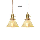 Beth’s Amber Ruffle Glass Pendant - Retro Kitchen Light Lights