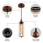 Zoe Vintage Industrial Pendant Light With Dark Rust Finish