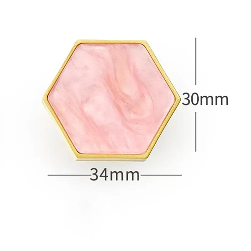 Modern Brass Shell Knobs – Colorful Cabinet Pulls for Wardrobes Dressers and Cupboards pink 34mm knob