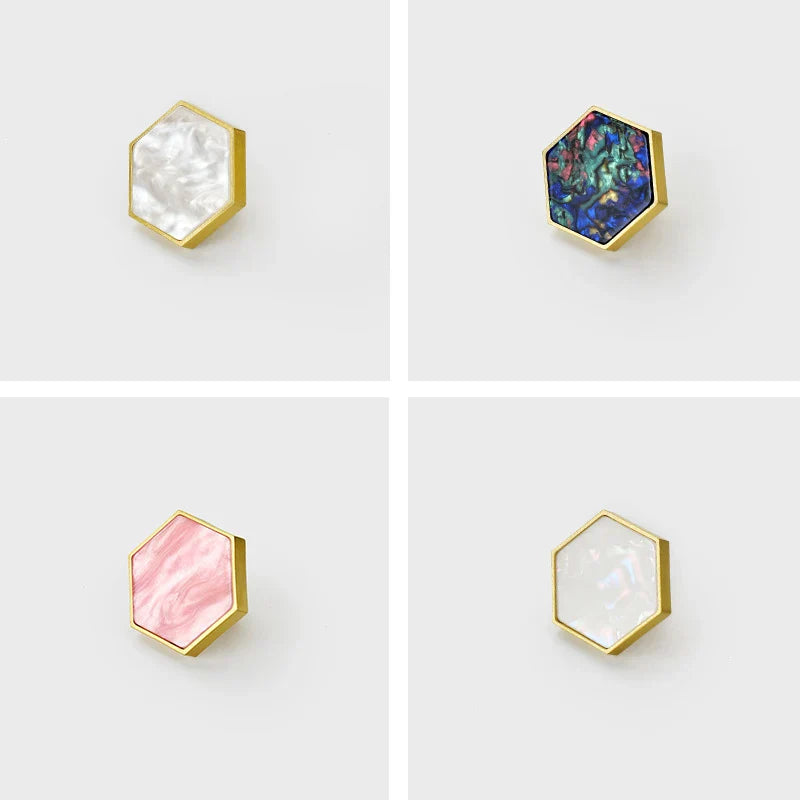 Modern Brass Shell Knobs – Colorful Cabinet Pulls for Wardrobes Dressers and Cupboards knob