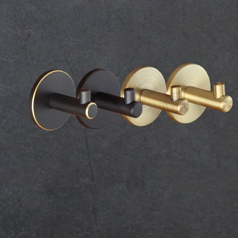 Brass Wall Hook – Gold and Black Towel Hanger for Bathroom Kitchen and Bedroom Storage wall Hook