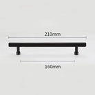 Gold and Black Solid Brass Handles – Straight Line Cabinet T-Bar and Wardrobe Pulls TB9013-B210 Handles