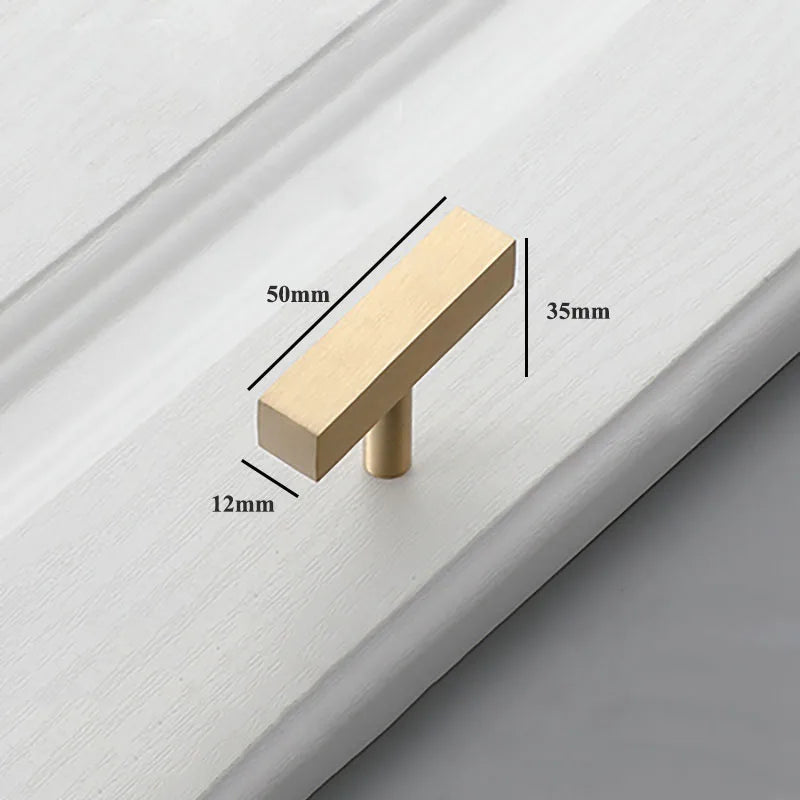 12x12mm Brass Wardrobe Handles – Modern Square Cabinet Pulls for Drawers and Dressers (50mm-380mm) 2 inch Handles