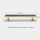 Black Leather and Gold Zinc Alloy Cabinet Handle – Luxury Drawer Pull for Wardrobes and Dressers (128mm) 128mm / CHINA
