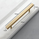 12x12mm Brass Wardrobe Handles – Modern Square Cabinet Pulls for Drawers and Dressers (50mm-380mm) 8.6 inch Handles