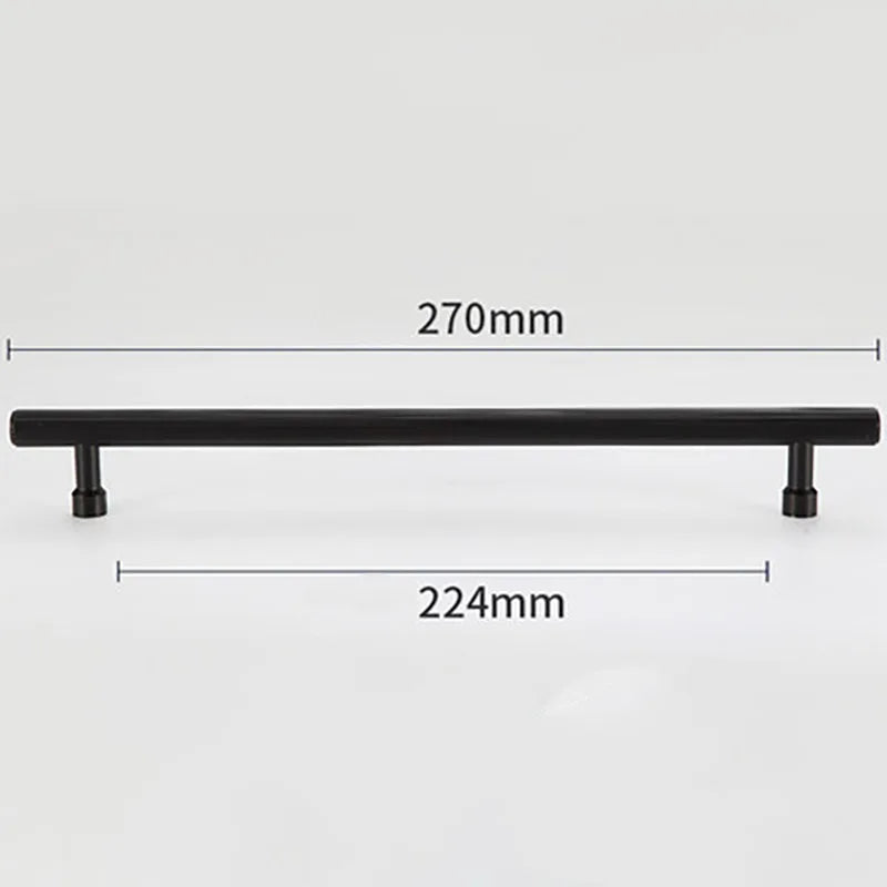 Gold and Black Solid Brass Handles – Straight Line Cabinet T-Bar and Wardrobe Pulls TB9013-B270 Handles