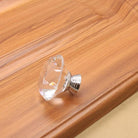 Round Cut Crystal Ball Knobs – Polished Chrome Cabinet Handles in 30mm 40mm 50mm (Clear Pink Blue Green Amber) Knob