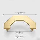 Gold Brass Octagon Cabinet Handles – Large Wardrobe Pulls and Bookcase Knobs (1 Pair) 150mm Handles