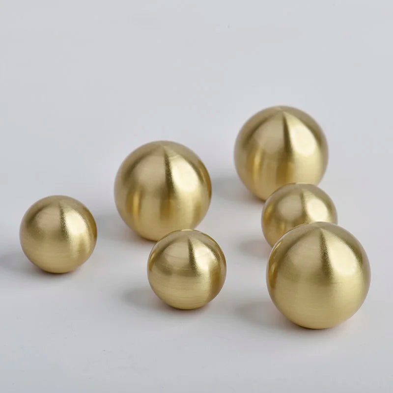 Brass Ball Cabinet Knobs – Modern Wardrobe Handles and Dresser Pulls Knob