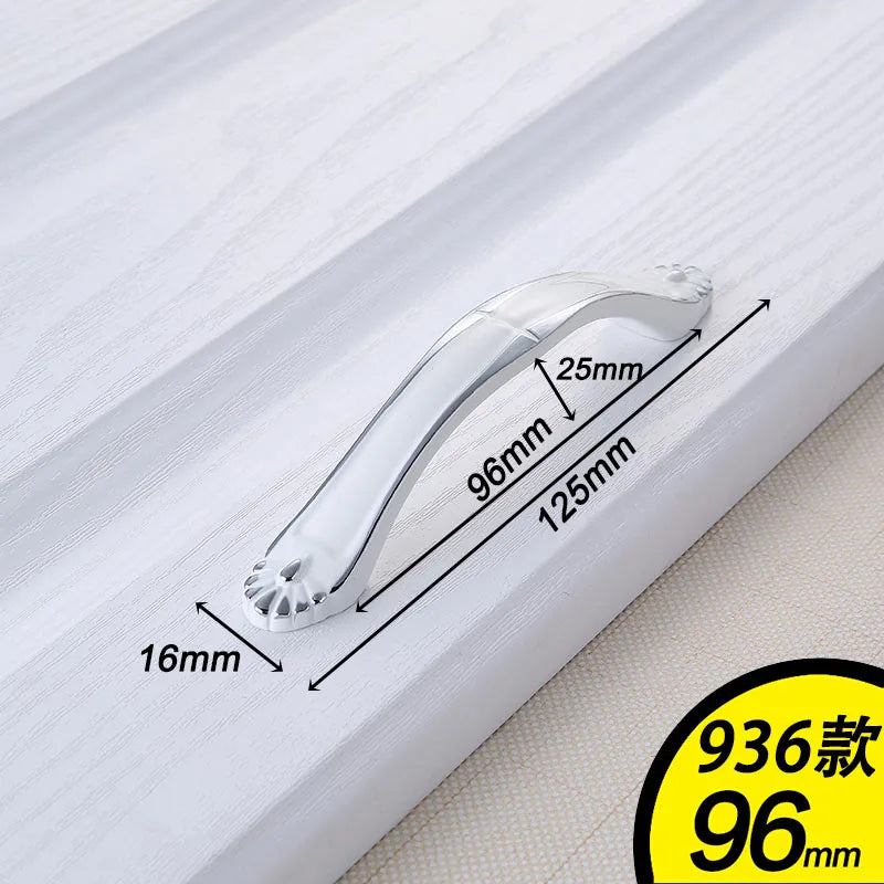 European Ivory White Cabinet Handle – Elegant Zinc Alloy Drawer Pulls for Dressers Closets and Cupboards (96mm) 936-96