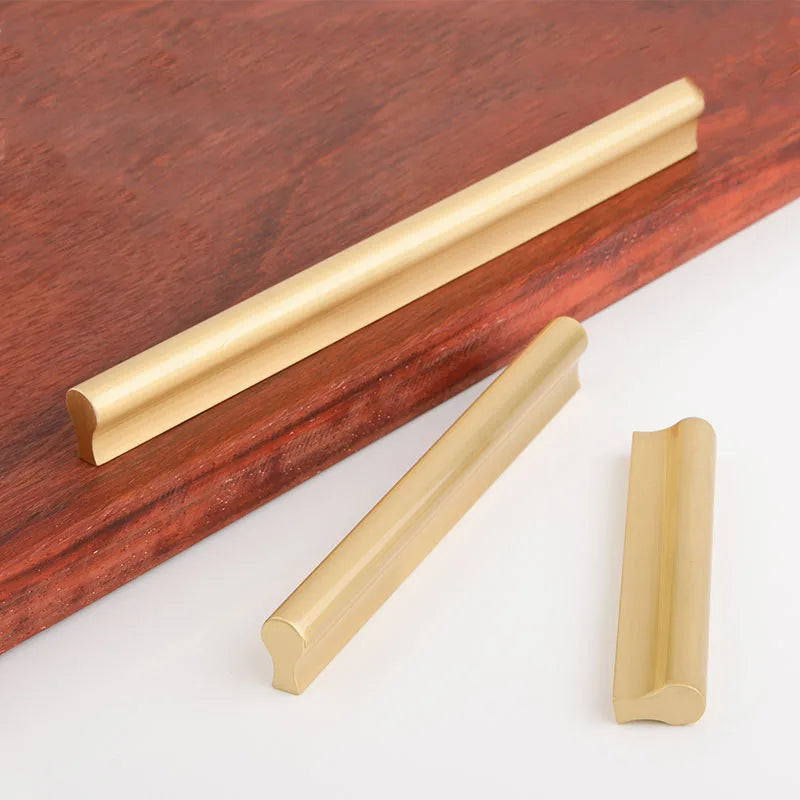 6pcs Solid Brass Cabinet Handles and Knobs – European Wardrobe Pulls and Drawer Bars Pulls