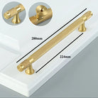 Gold Knurled Brass Handles – Textured Kitchen Cabinet Pulls and Wardrobe Knobs (50-500mm) 11 inches length / 1 piece