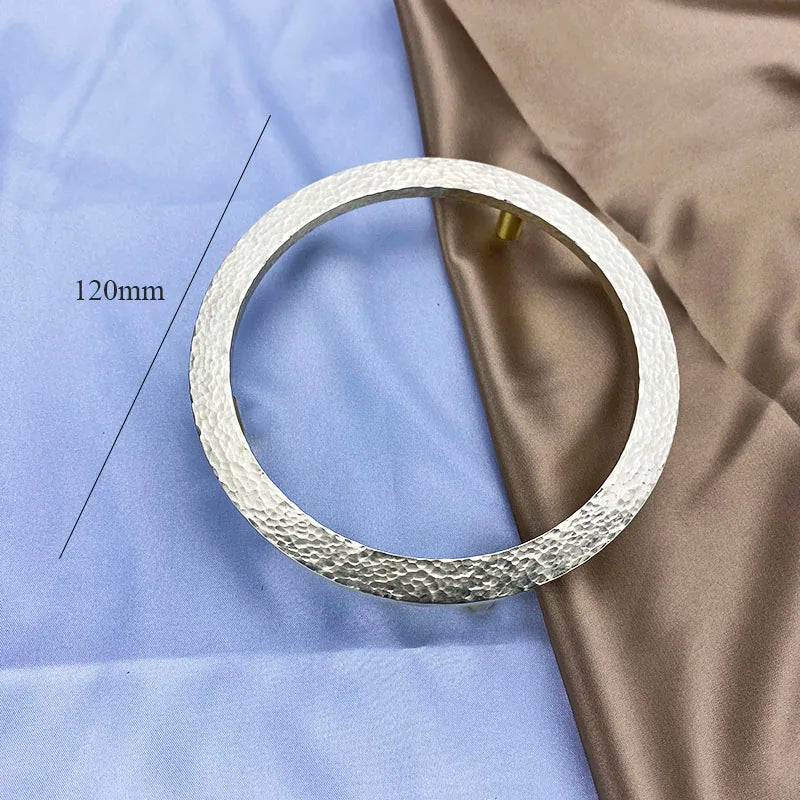 Round Hammered Brass Wardrobe Handles – Modern Knobs for Drawers Dressers and Cabinets (Circle & Semi-Circle)