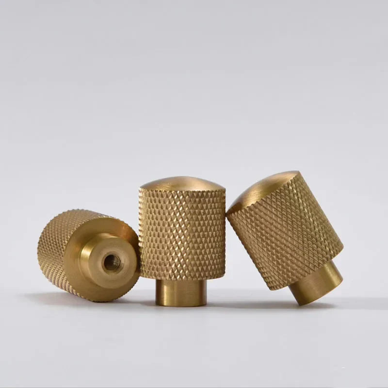 Mesh Pattern Brass Cabinet Knobs – Knurled Drawer Handles and Furniture Door Pulls 1 piece / 20x30x12mm Knobs
