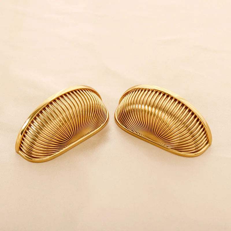 Brass Shell Drawer Knobs – Nordic Antique Round Cabinet Handles for TV Stands and Wine Cases 80x40mm knob