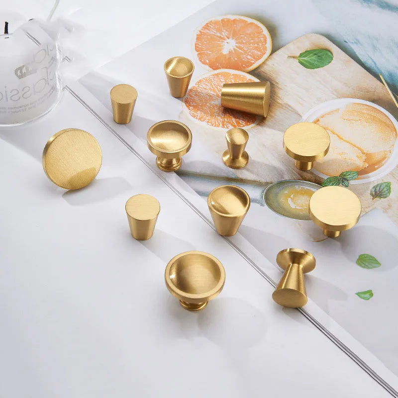 Modern Simple Solid Brass Cabinet Knobs – Wardrobe Handles and Kitchen Pulls Knobs