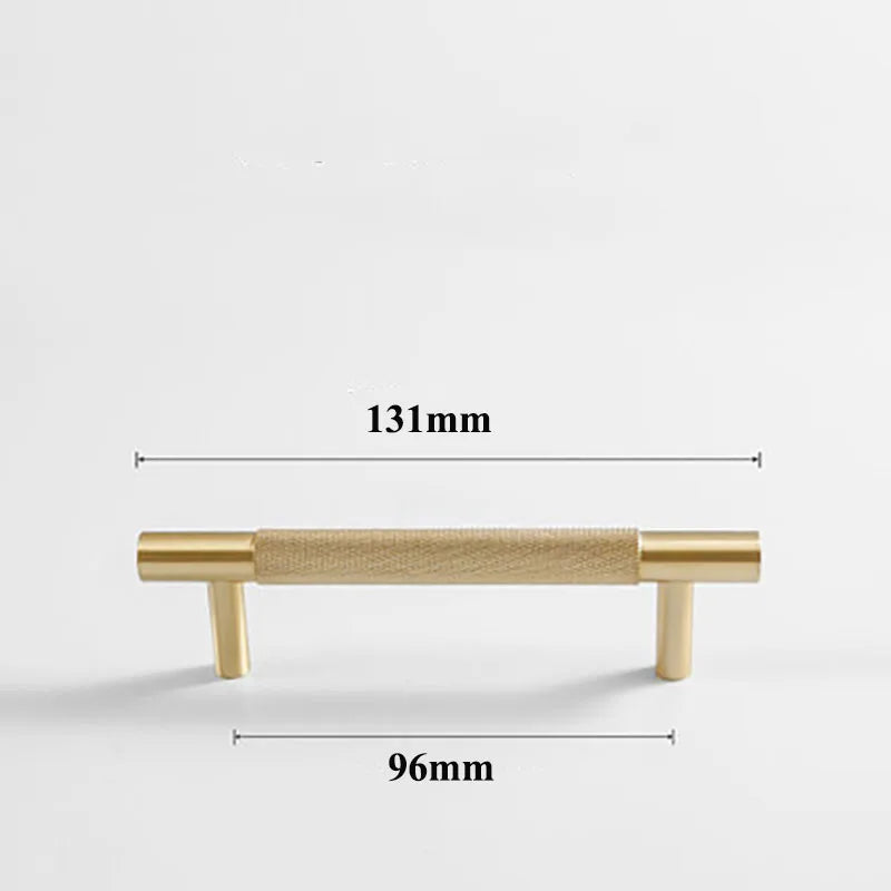 Cutting Diamond Knurled Brass Cabinet Handles – Textured Wardrobe Pulls and Drawer Knobs BB 131mm length Handles