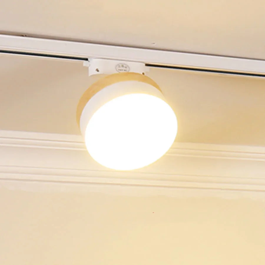 12W Nordic Wooden LED Track Light - COB Ceiling Spotlight for Home and Store Decor 1 Piece White Body / 3 Color ceiling